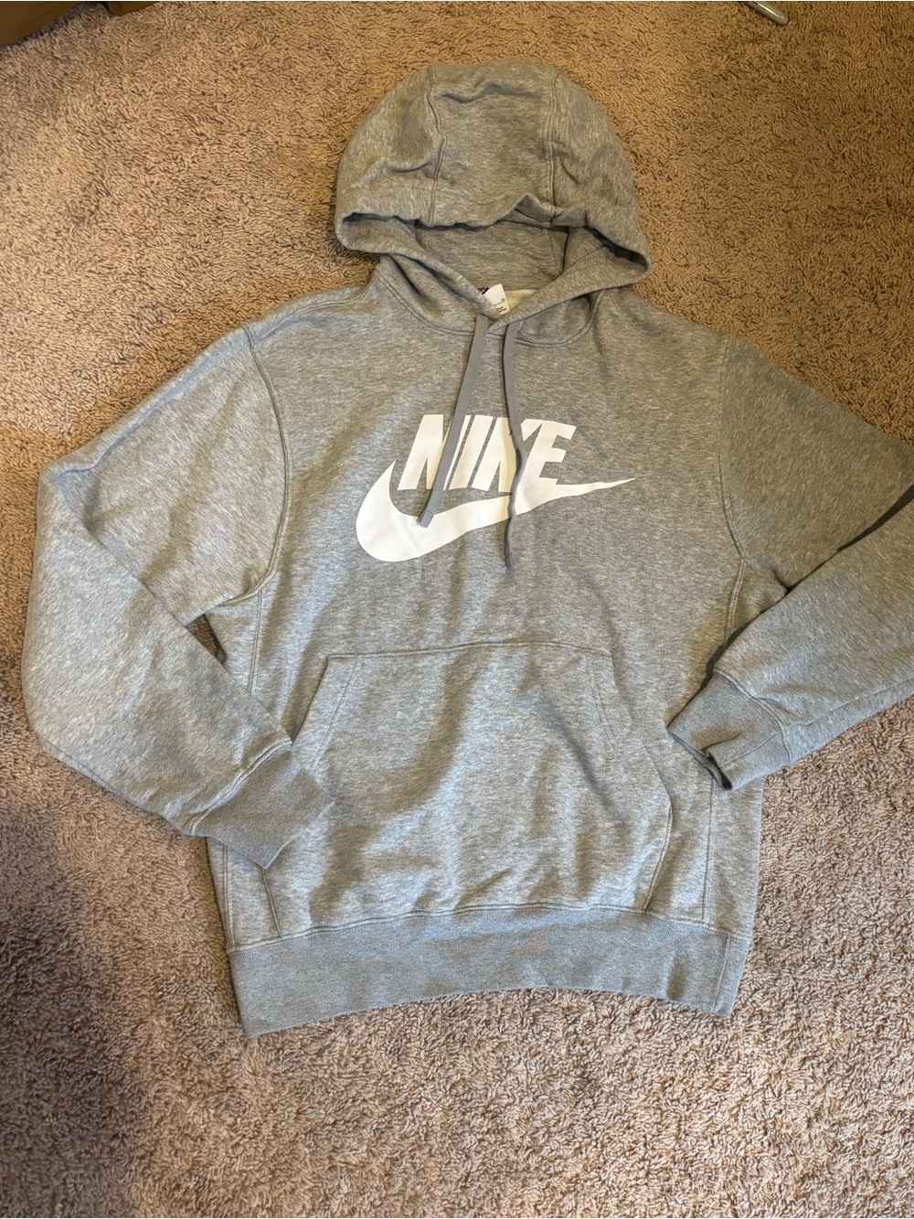 Nike Gray Hooded Pullover with White Swoosh